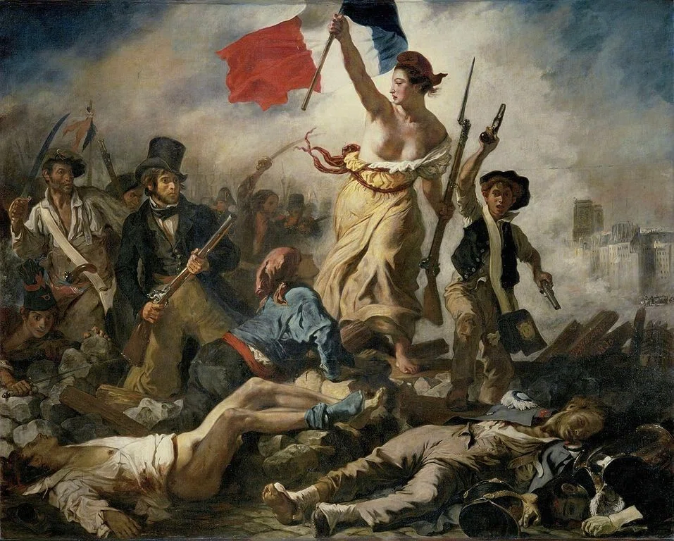 フランス絵画油絵フアルシー作品ヨーロッパ絵画 ウジェーヌ・ドラクロワの代表作「民衆を率いる自由の女神（1830年