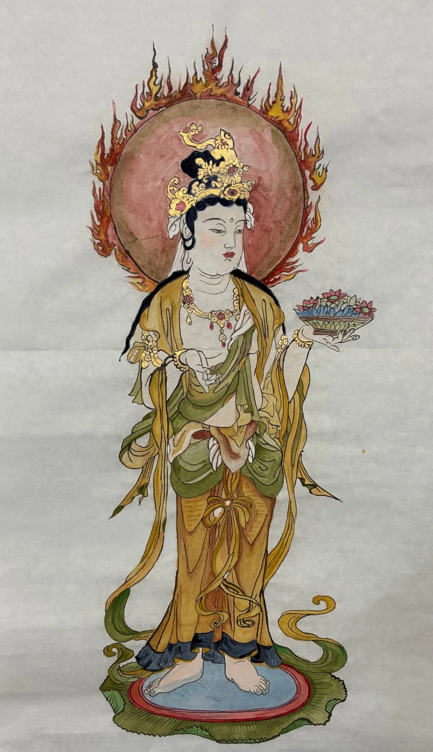 全員で「十二天像図」を描く 【仏画曼荼羅アート―泉佐野教室―】｜達磨