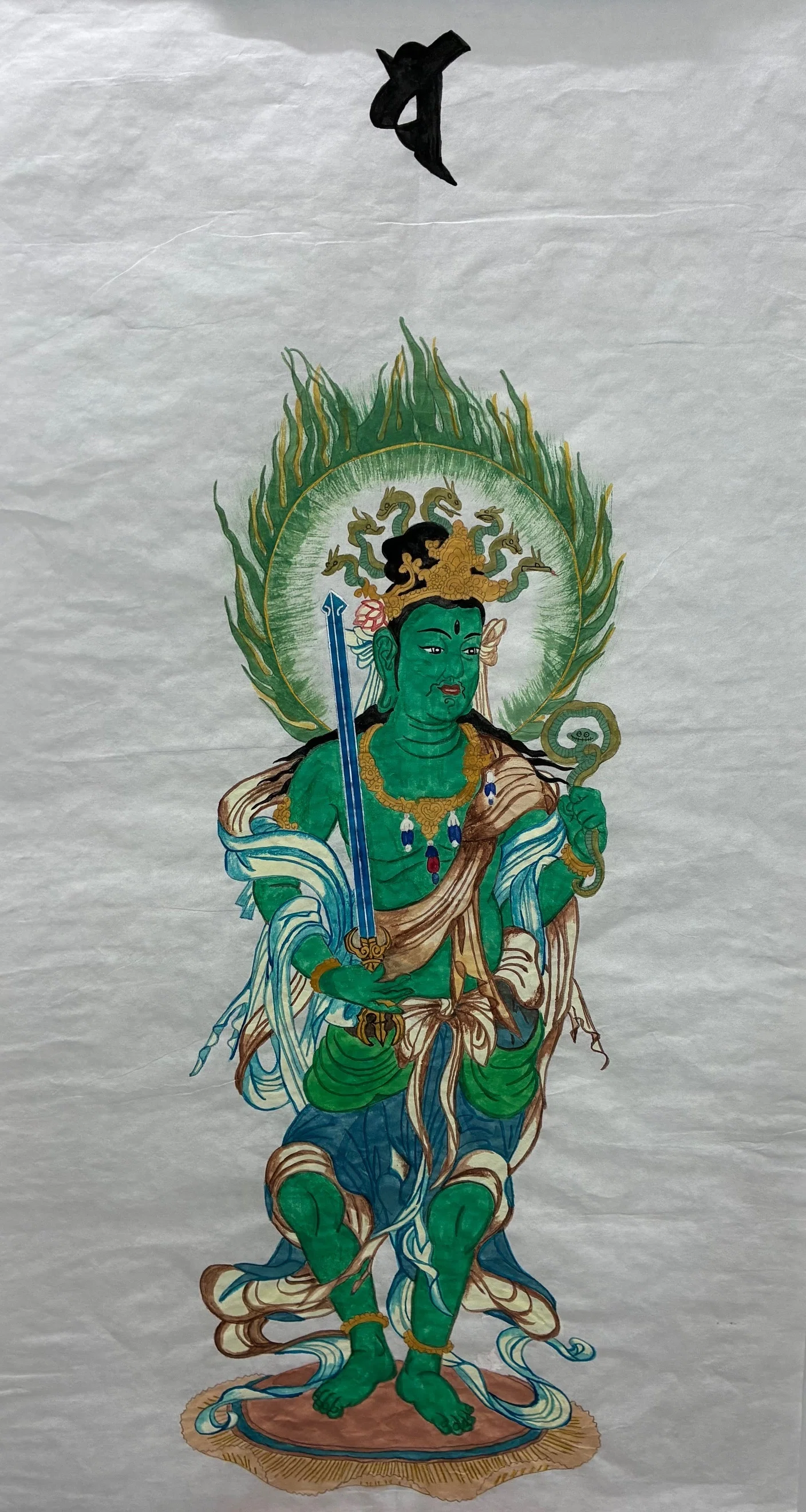 全員で「十二天像図」を描く 【仏画曼荼羅アート―泉佐野教室―】｜達磨