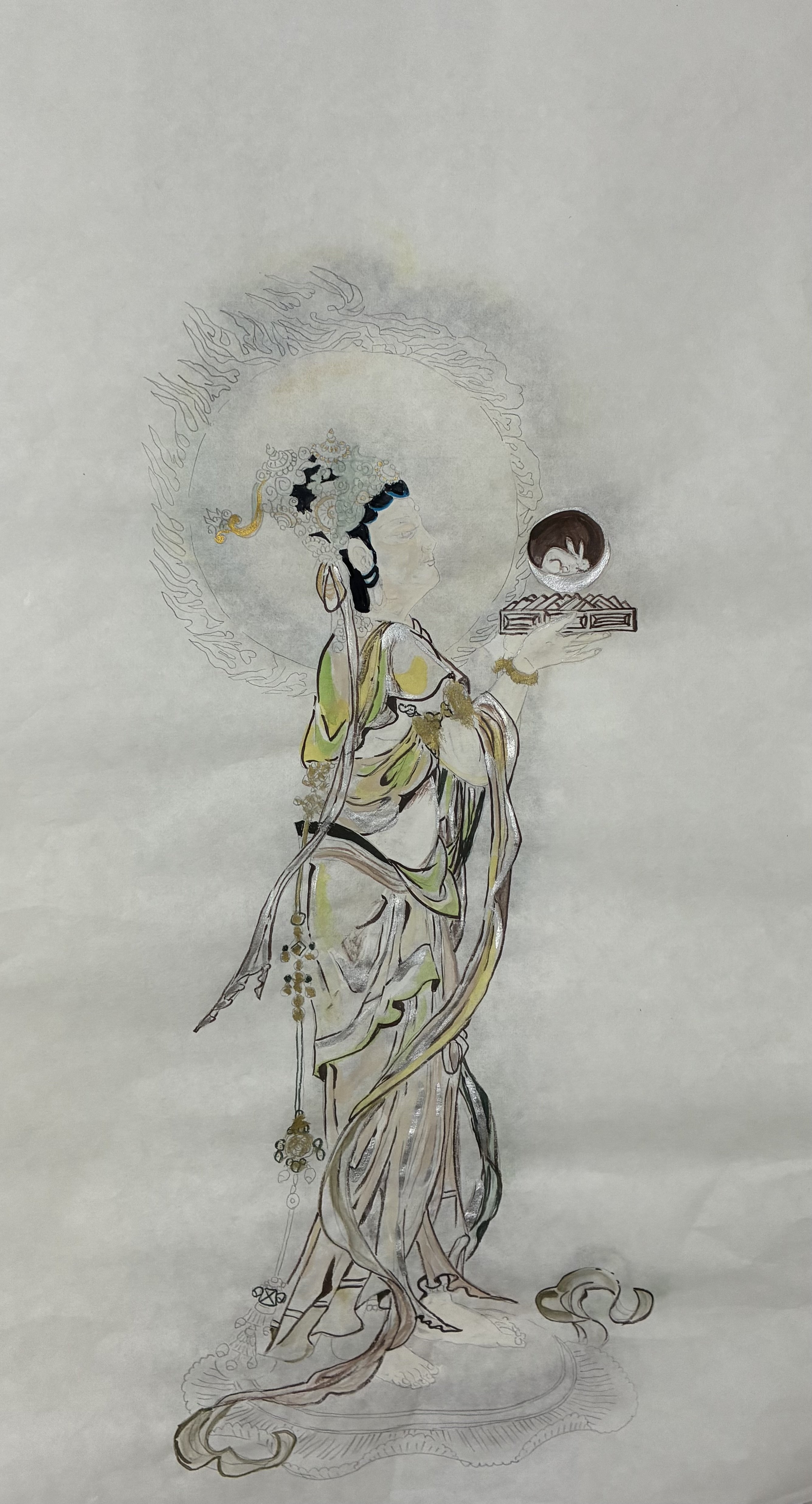 全員で「十二天像図」を描く 【仏画曼荼羅アート―泉佐野教室―】｜達磨