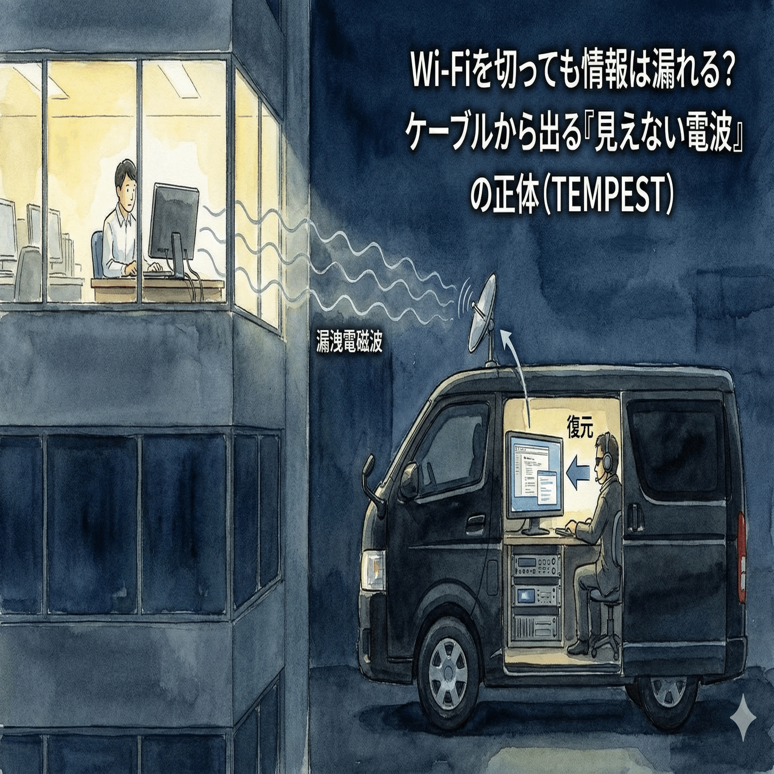 Wi-Fiを切っても情報は漏れる？ケーブルから出る「見えない電波」の正体｜さくら@応用情報技術者試験勉強中