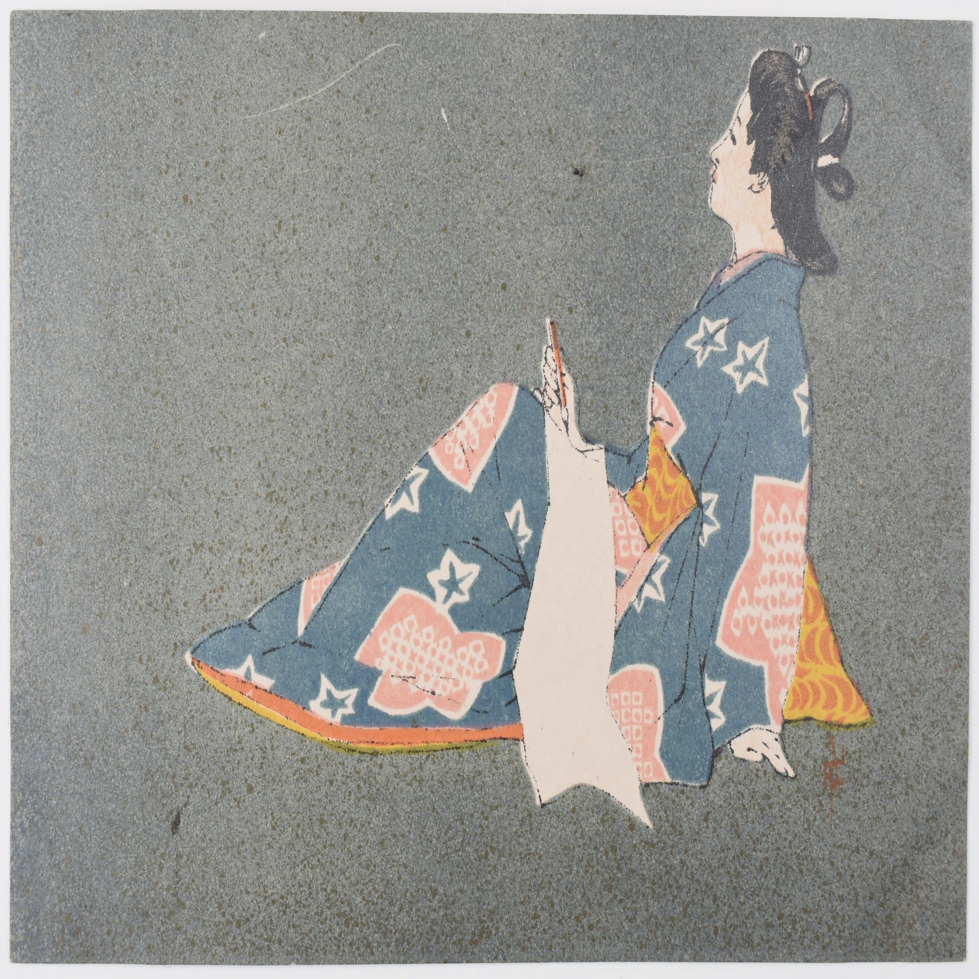 ふみを書く女性：一條成美の新収絵葉書を紹介する｜表現急行の人