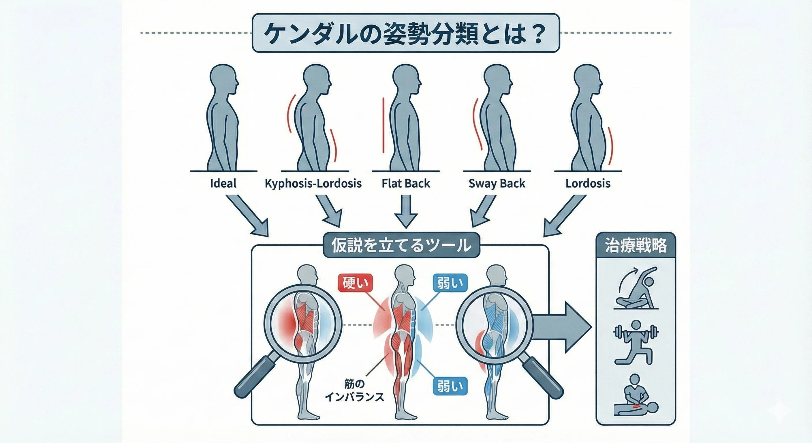 ケンダルの姿勢分類】理想的アライメントと4つの不良姿勢について