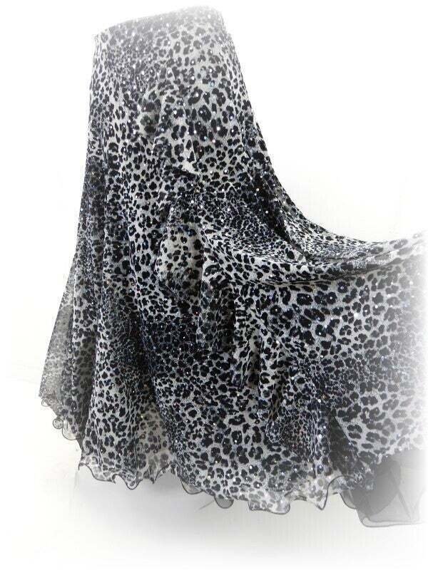 社交ダンス★ジャンティ スカート★アニマル柄&ブラック★サイズL★新品未使用品 新入荷!アニマル柄ロングスカート2｜社交ダンス衣装アルル