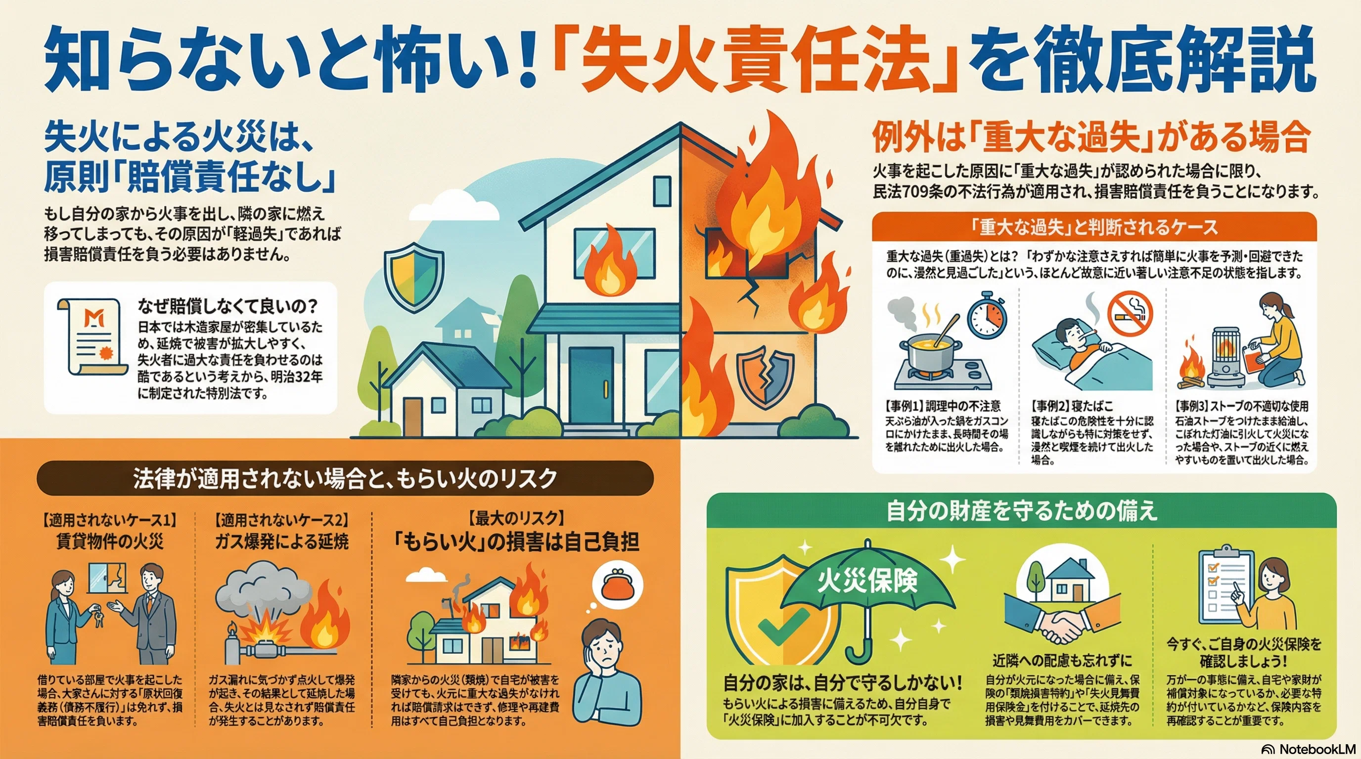 もしも」の火事、隣家への賠償は不要？ 知らないと怖い「失火責任法