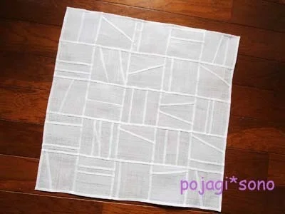 ポジャギ制作日記】モシ（麻）、周りを付けて、小さく完成｜pojagi*sono