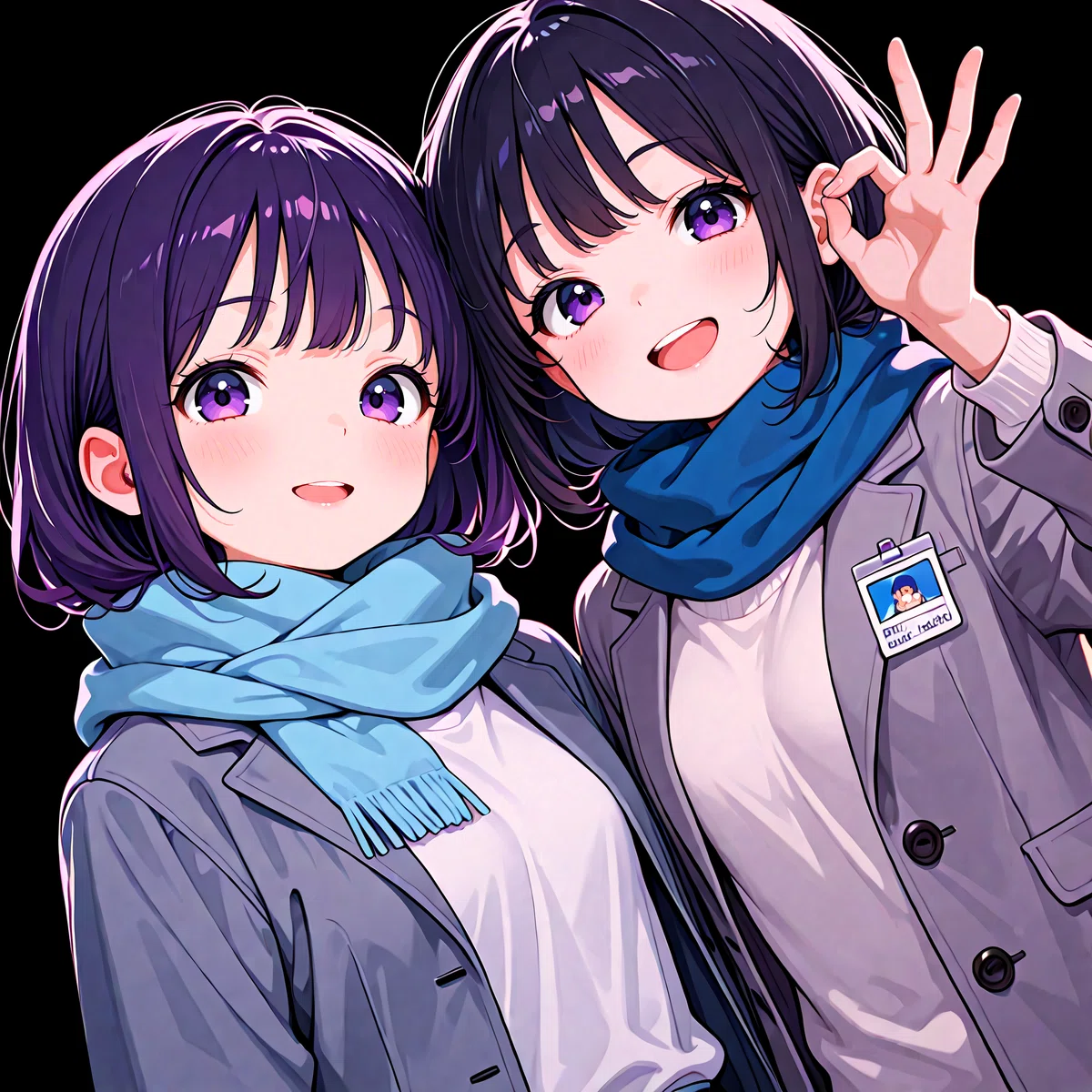 Detailer処理後の完成イラスト。顔と手がきれいに描き直された