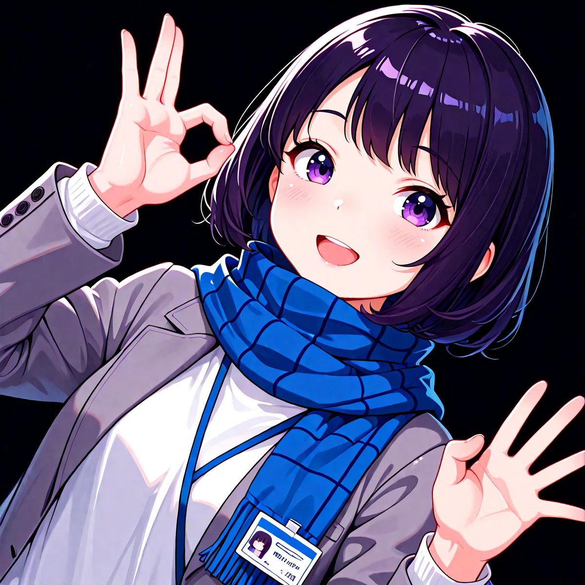 SAM3とDetailerの応用例。きれいに描かれたアニメ風少女の顔