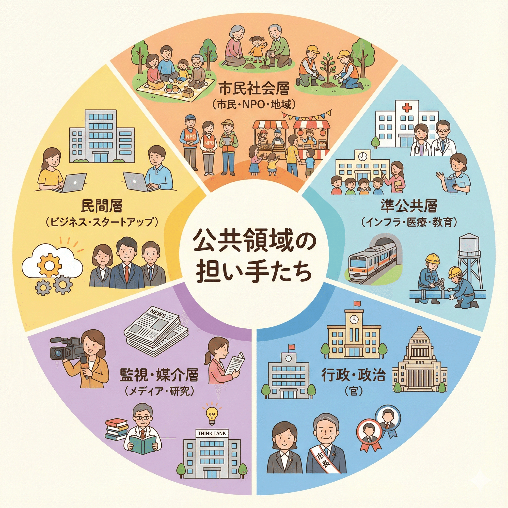 行政だけが公共ではない。5つのアクターと私。｜ハザマカケル＠公共領域の人