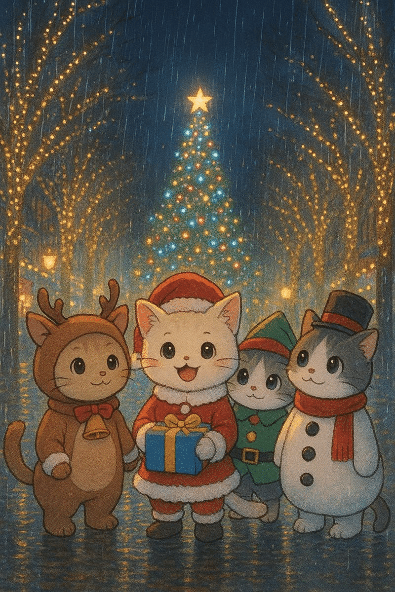 雨の中…｜ゆみねこ