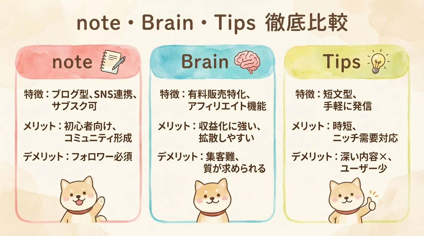 note・Brain・Tips どうちがうの？｜こたろう/ガチユル在宅noter/在宅 