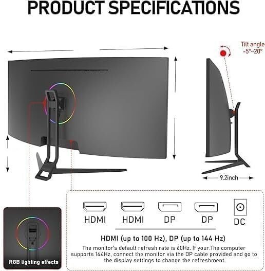 カーブ型モニター ブラック 180hzモニター 圧倒的没入感】ZZA UltraWide 34インチカーブモニター:180Hz×WQHD