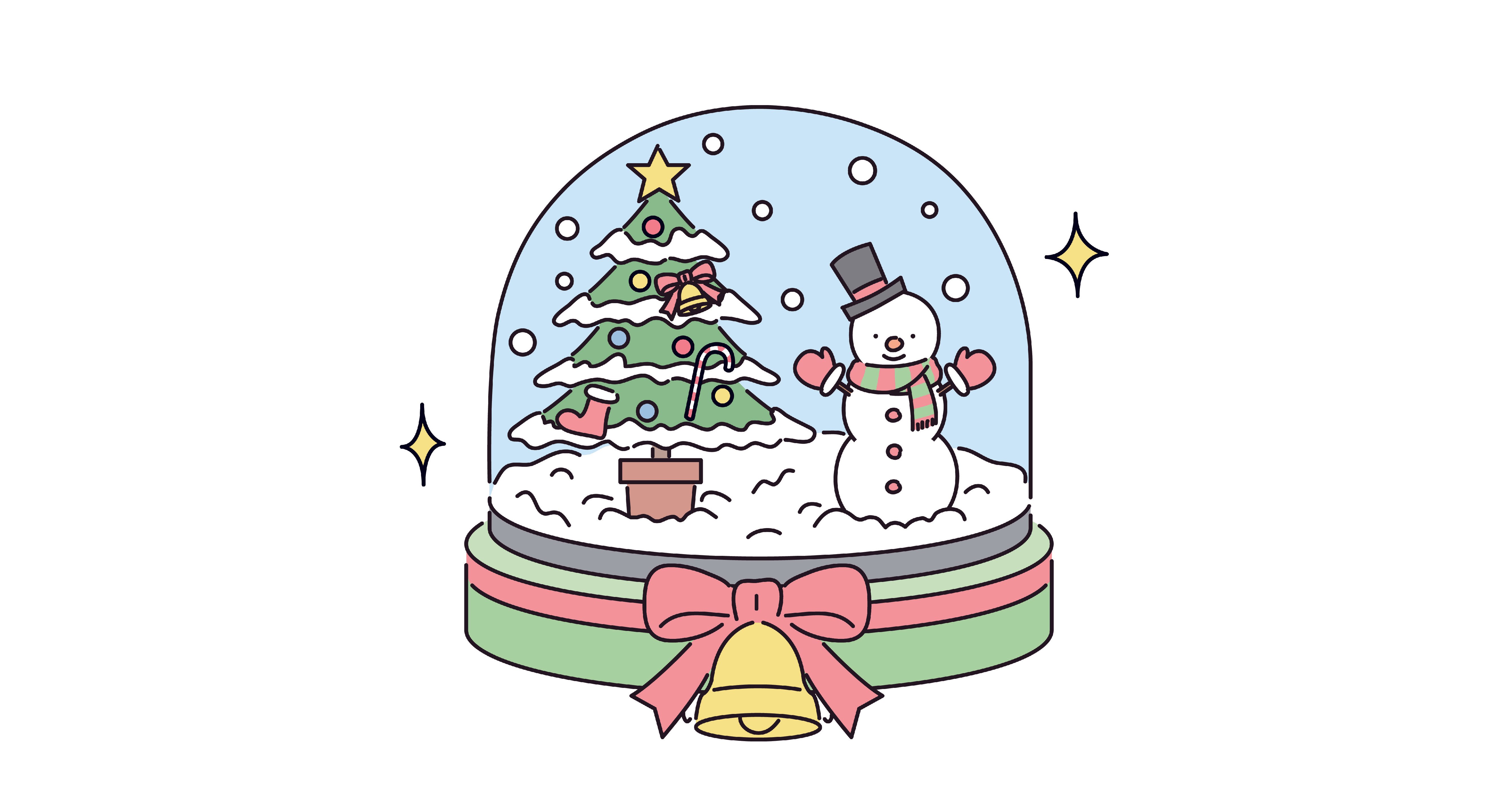 イラストAC・フリーイラスト最新情報 スノードーム（雪だるま