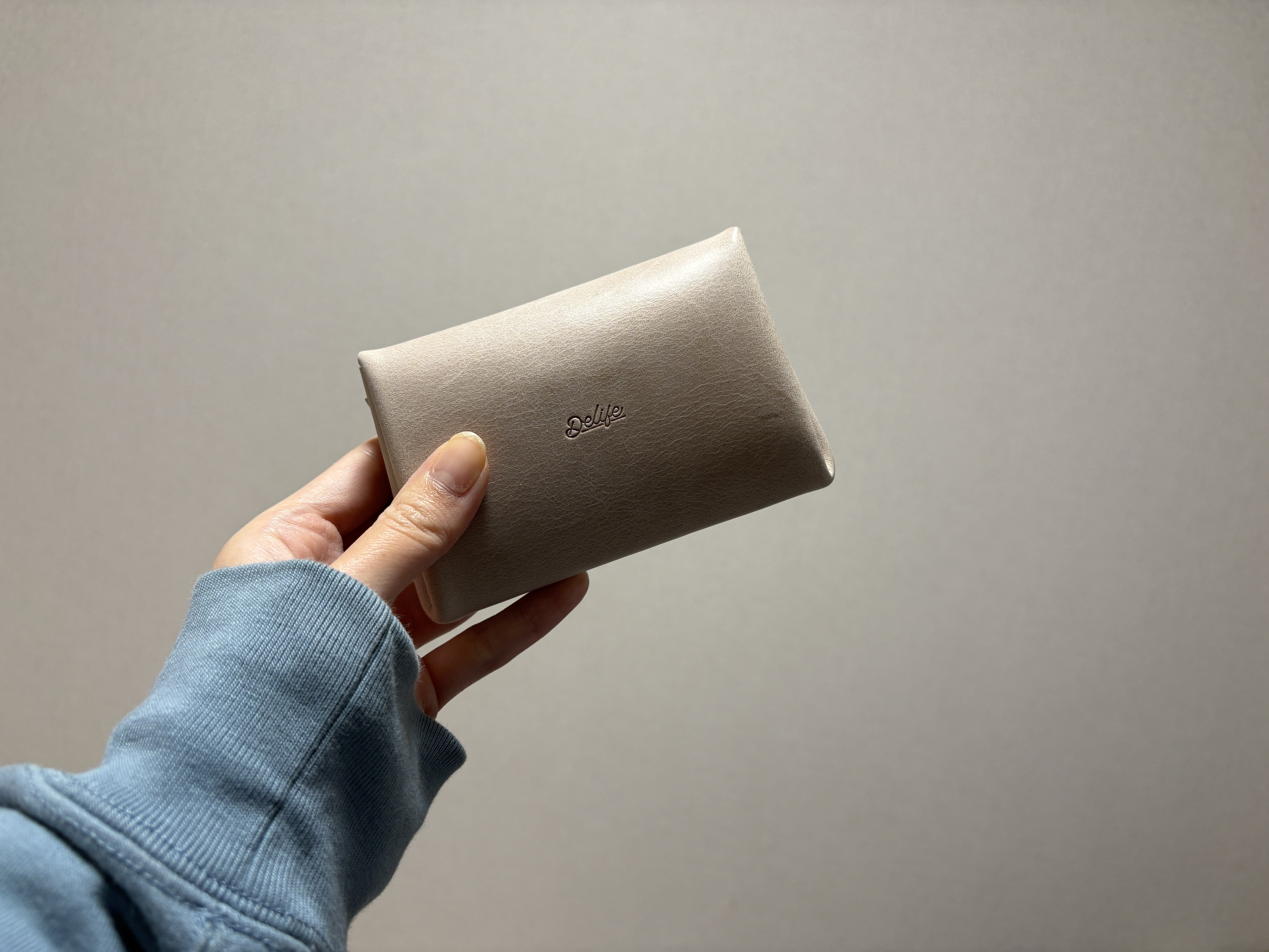 Delife / Minimal wallet グレー レザー ミニ財布 Minimal Wallet — DELIFE