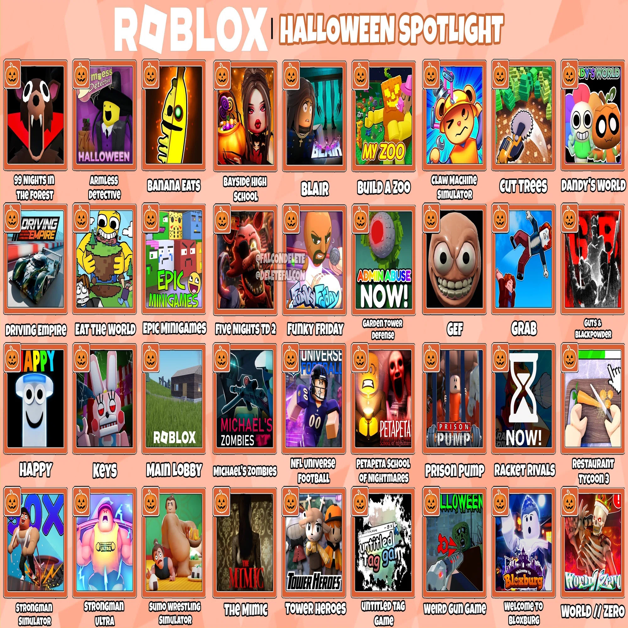 Collage of Roblox Halloween game icons and seasonal experiences