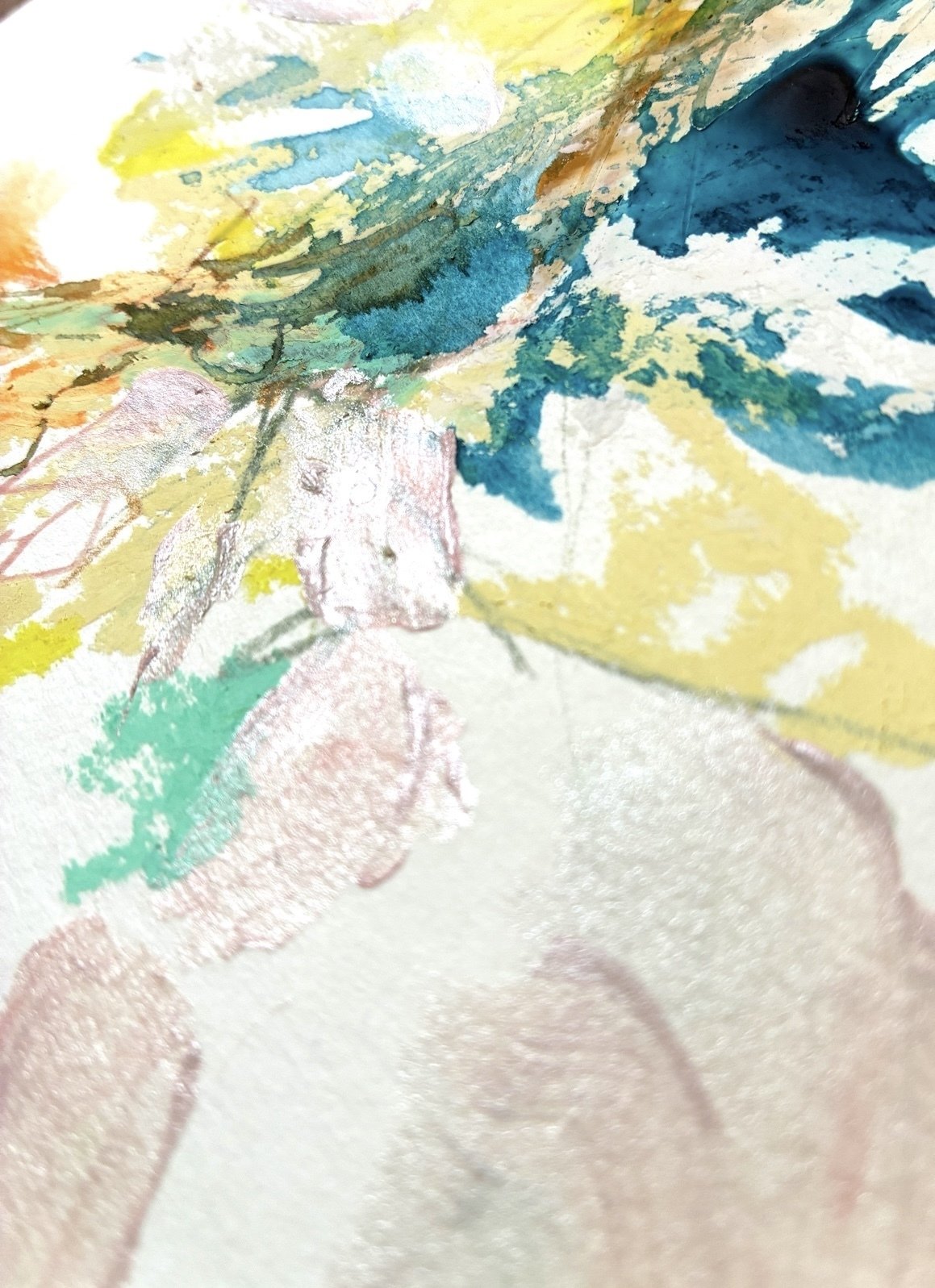 制作の裏側 今日の抽象画 〜冬の影・ひび・陽の光を描く〜｜きのした