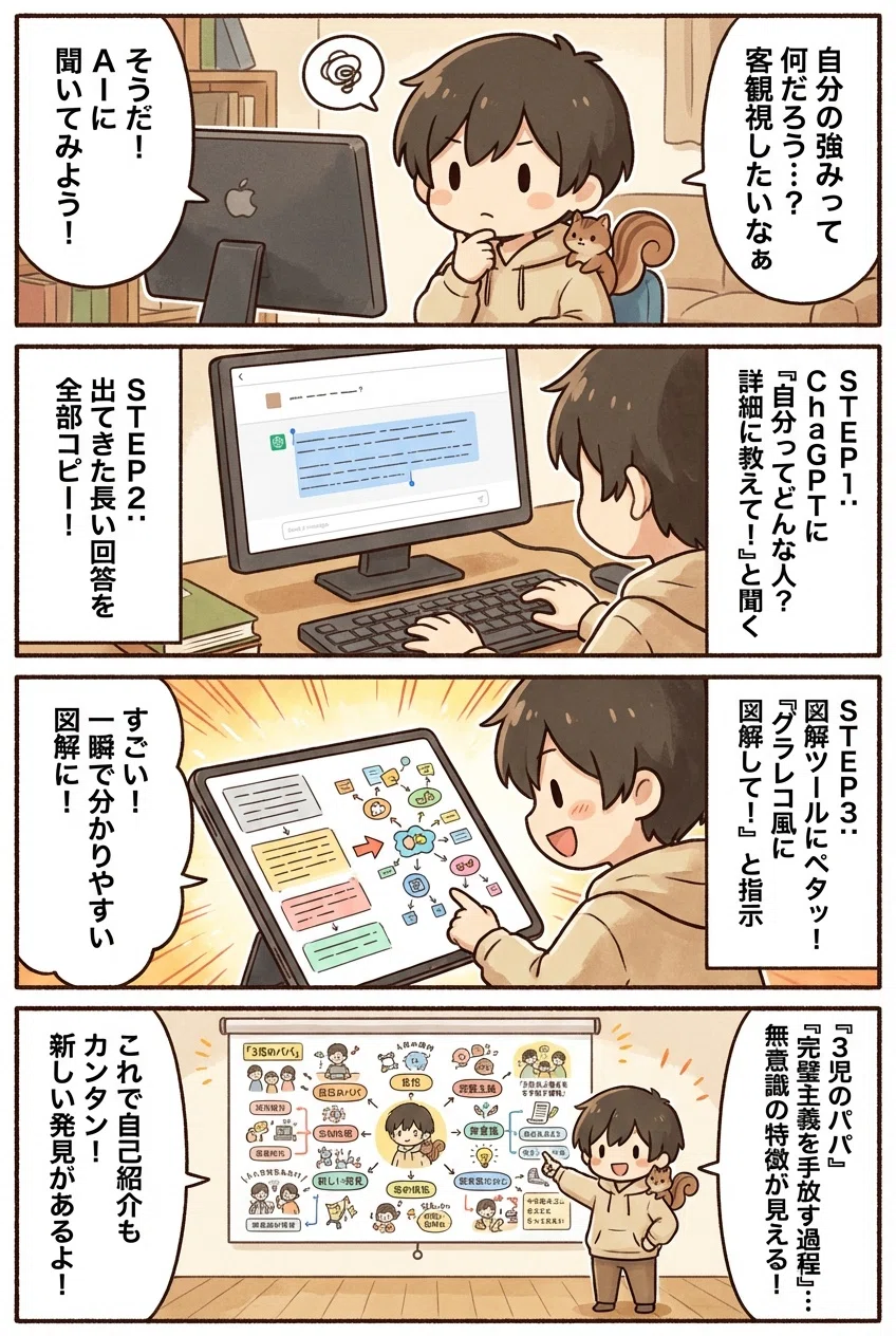 AIで自己紹介の図解を作ってみた話｜のり｜未経験から脱サラした