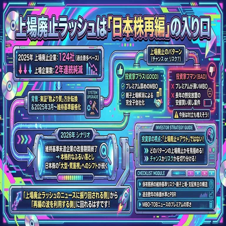 小粒銘柄の退出が日経5万円を呼んだ？ 上場廃止ラッシュの内幕｜本田隆一郎（暁投資顧問）