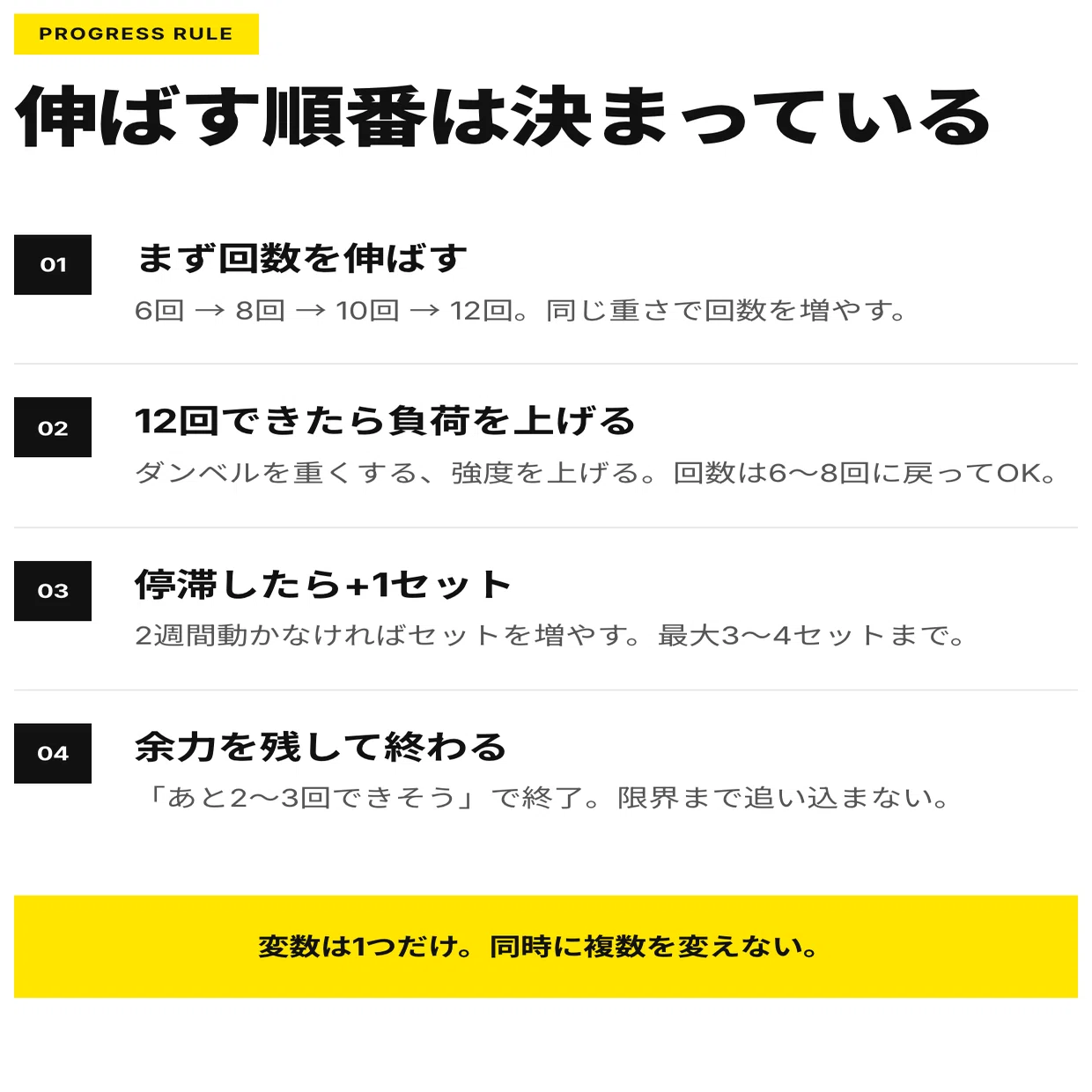 筋トレ初心者へ。メニューは毎回変えなくていい｜研究から健康 