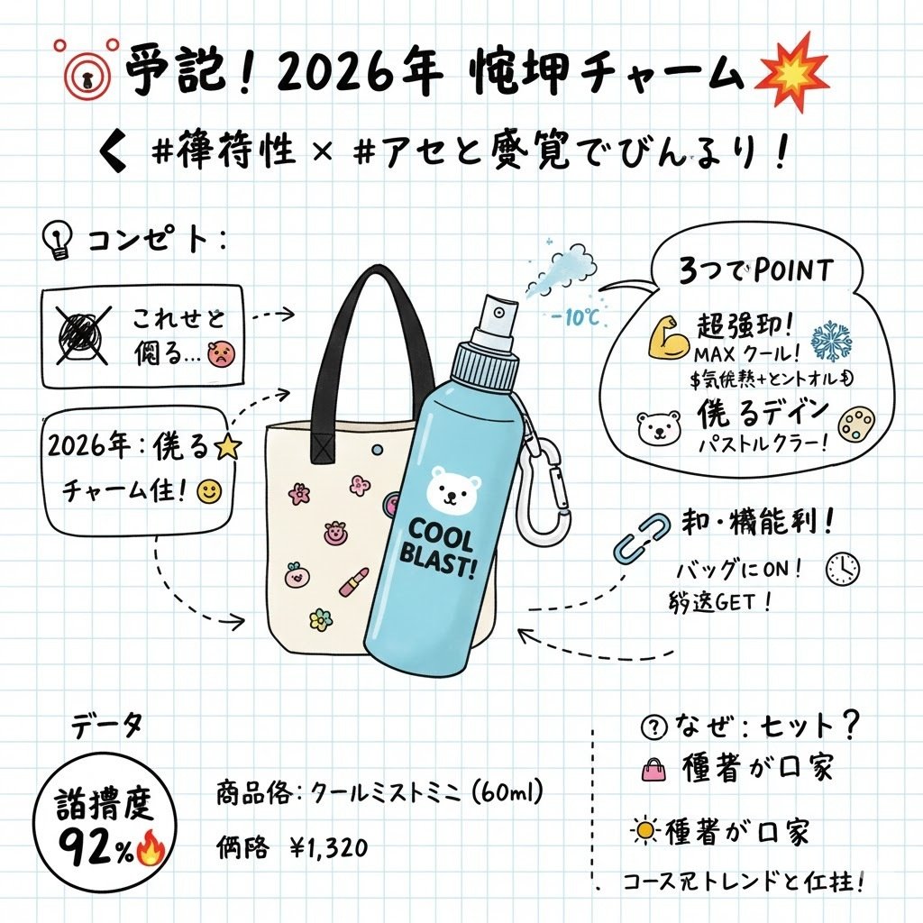2026年猛暑対策グッズは携帯型へ❄️ファッション性・チャーム化進む