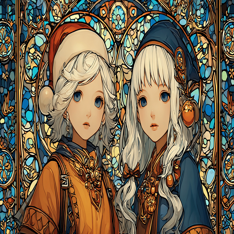 ステンドグラス　女性画 ステンドグラス女性画