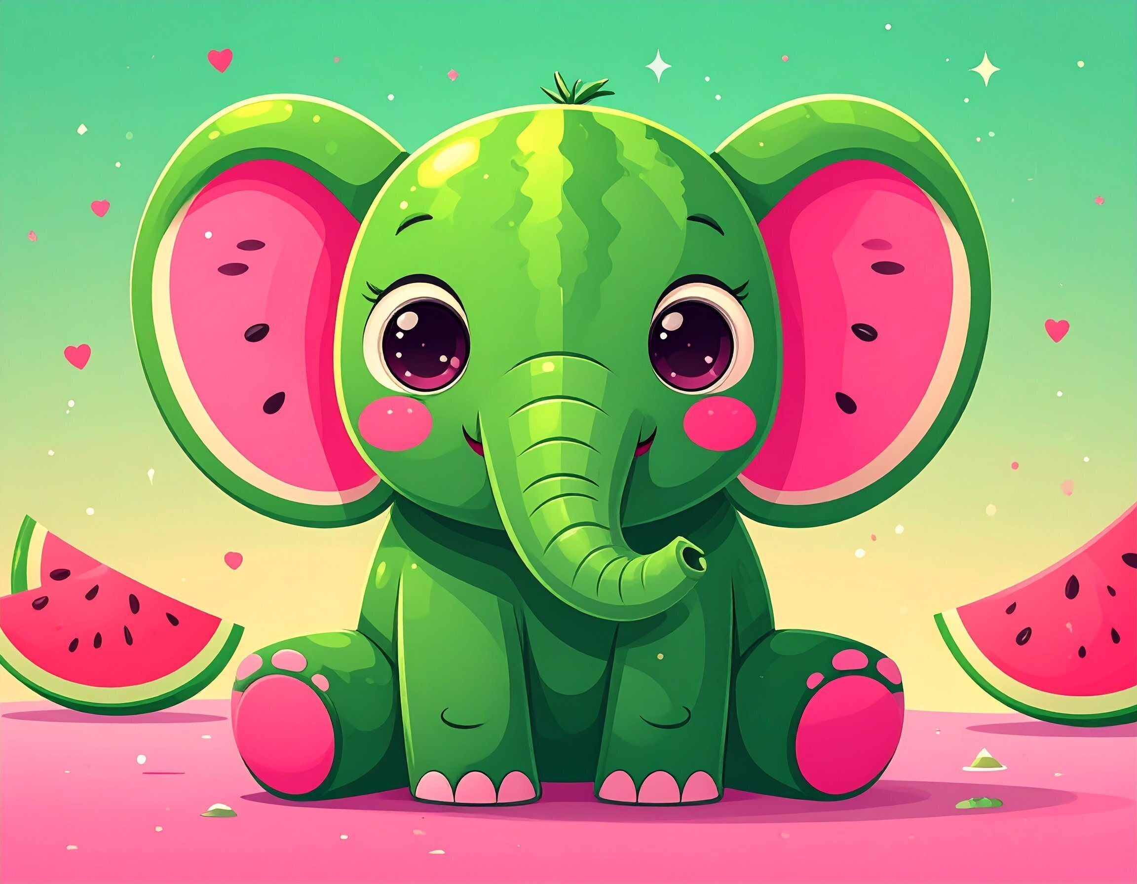 1Day1♡Record】スイカ×ぞうさんの画像出力（息子リクエスト）｜30日目