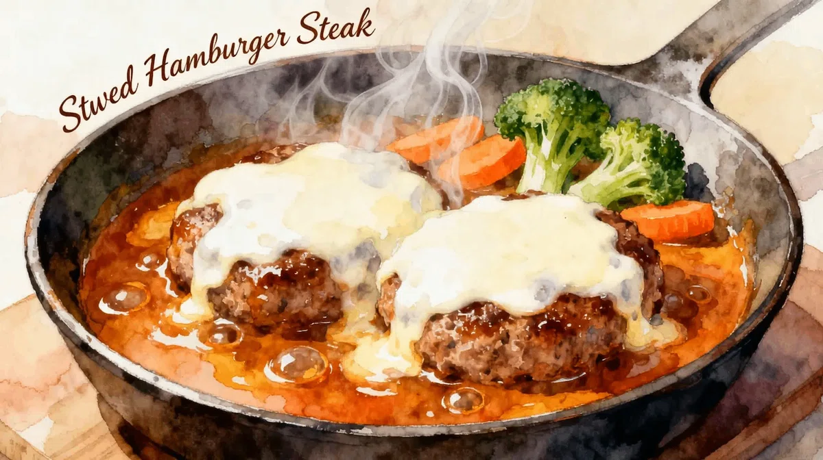 煮込むからふっくら「チーズとろける煮込みハンバーグ」