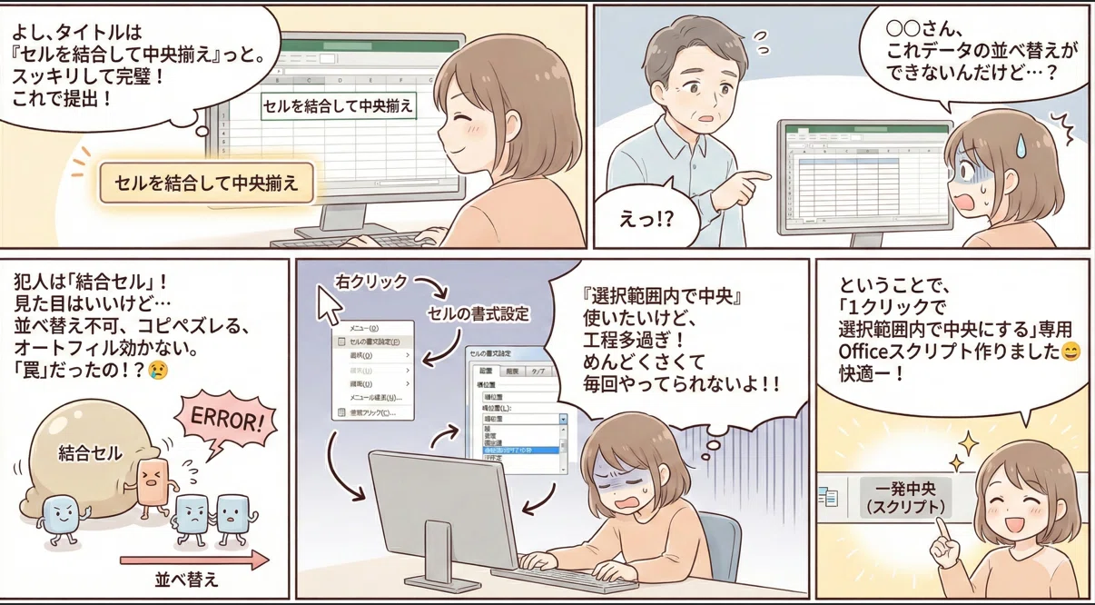 選択 範囲 内 で 中央