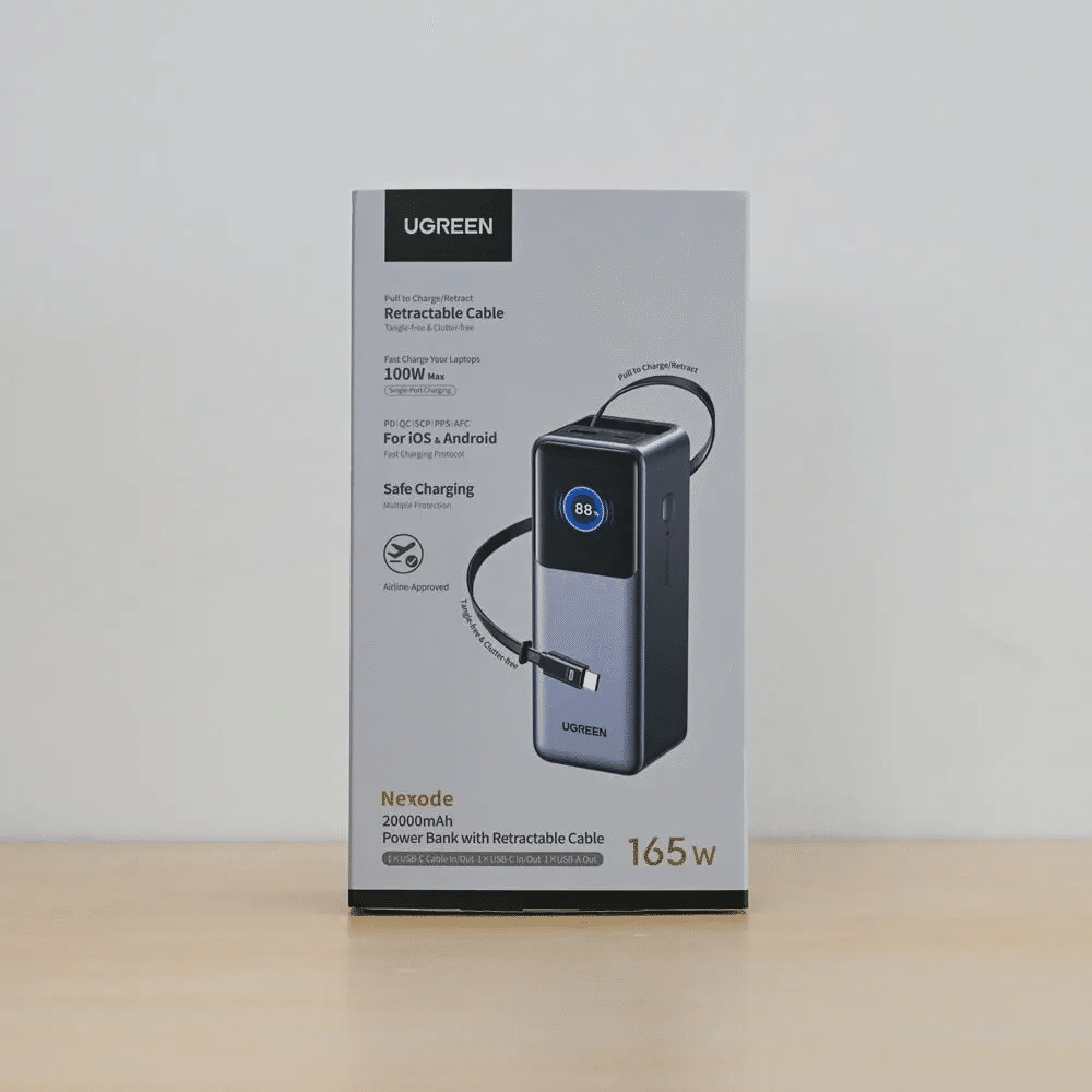 UGREEN Nexode 巻取式USB-Cケーブル内蔵 モバイルバッテリー (20000mAh