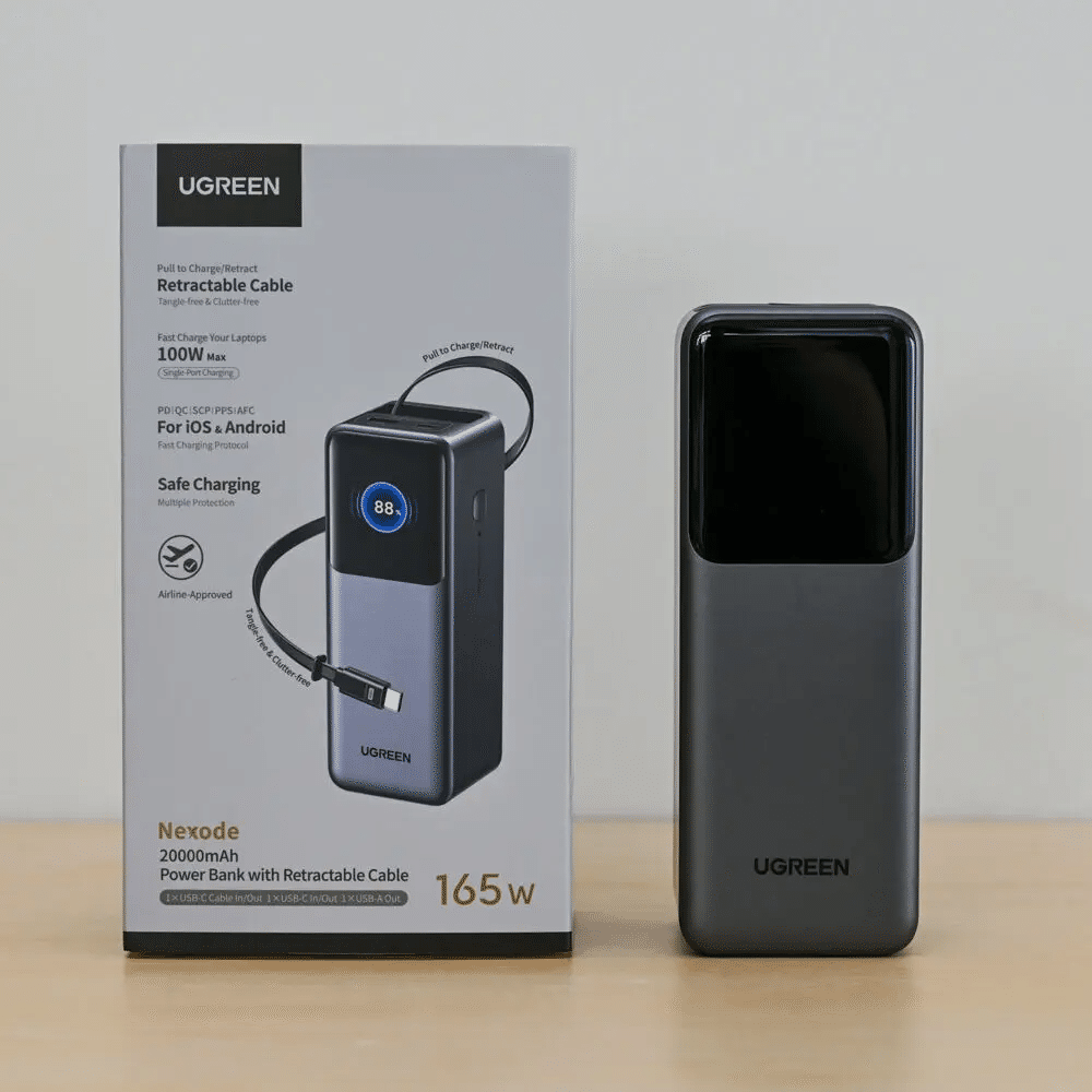 UGREEN Nexode 巻取式USB-Cケーブル内蔵 モバイルバッテリー (20000mAh