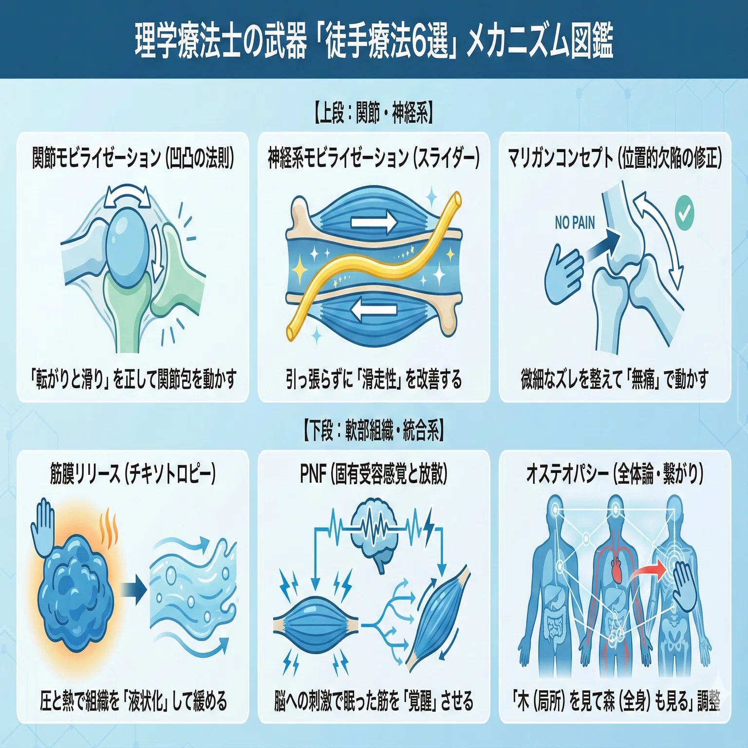 保存版】理学療法士が一生使える徒手療法6選のメカニズムと使い分け