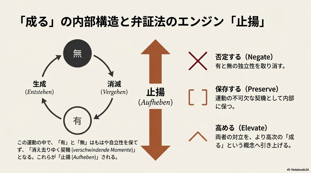 NotebookLM】ヘーゲル『論理学』における有・無・成の弁証法的展開