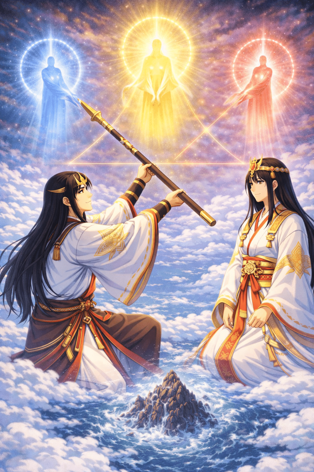 ビジュアルでわかる日本神話の物語｜2．イザナギとイザナミの国生み