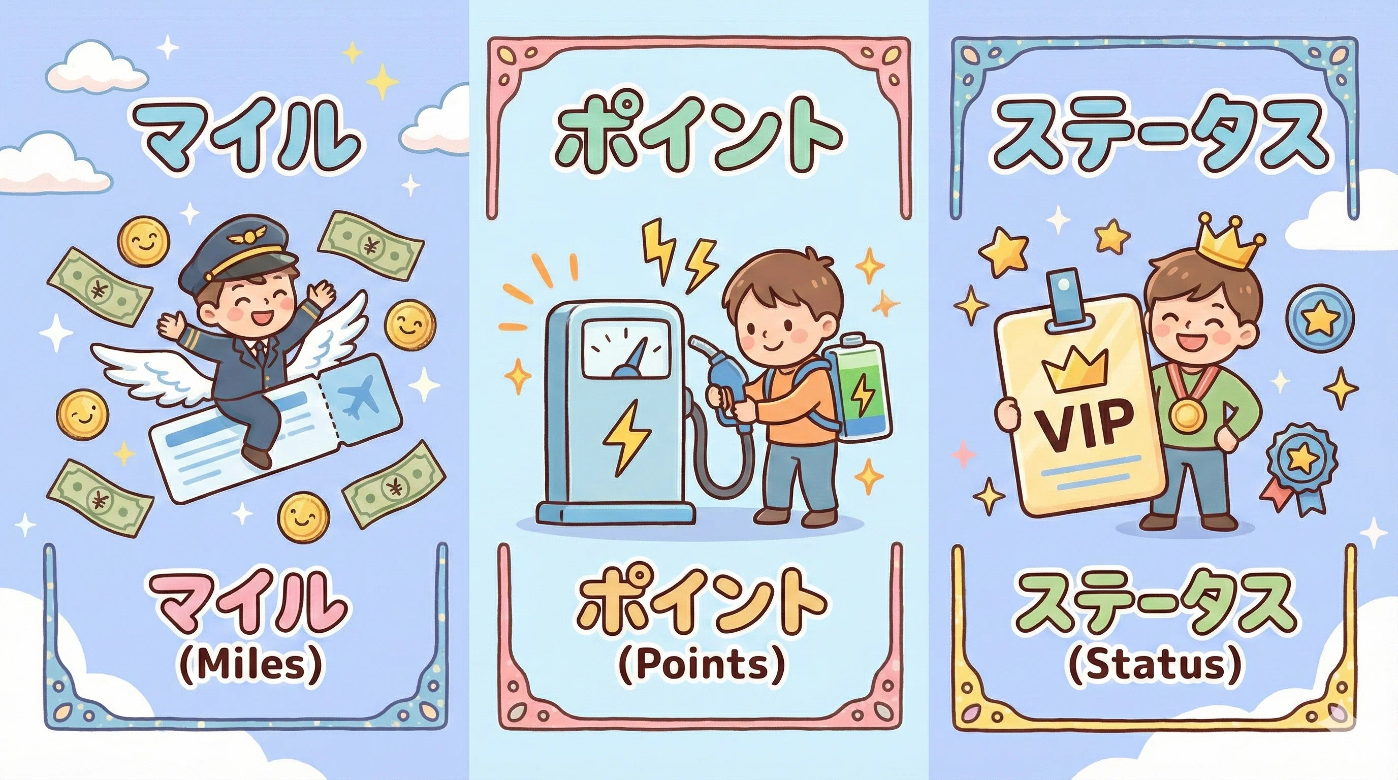 完全保存版】マイル・ポイント・ステータスの違いを5分で解説｜初心者