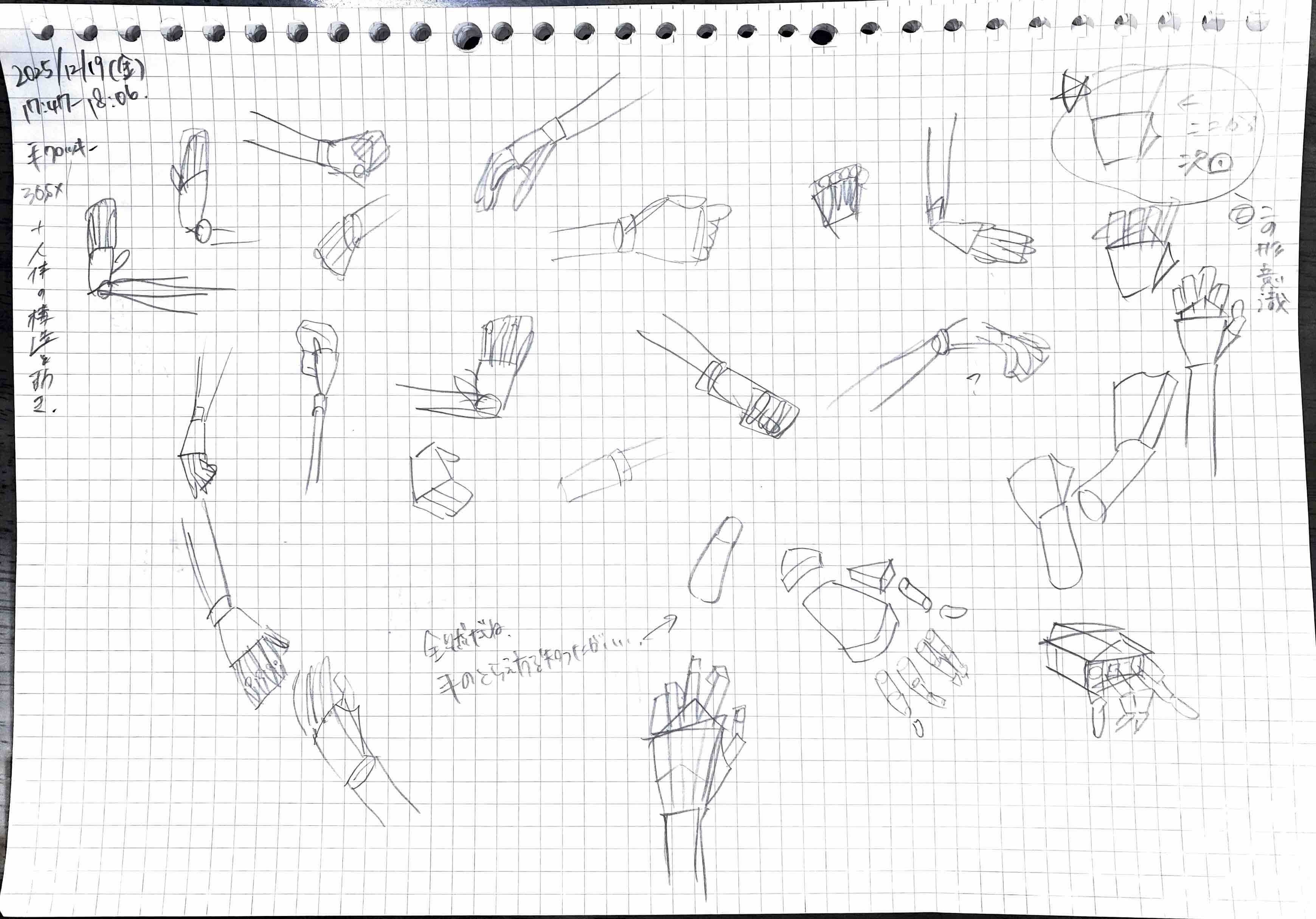 81】手のクロッキー開始｜大澄愛