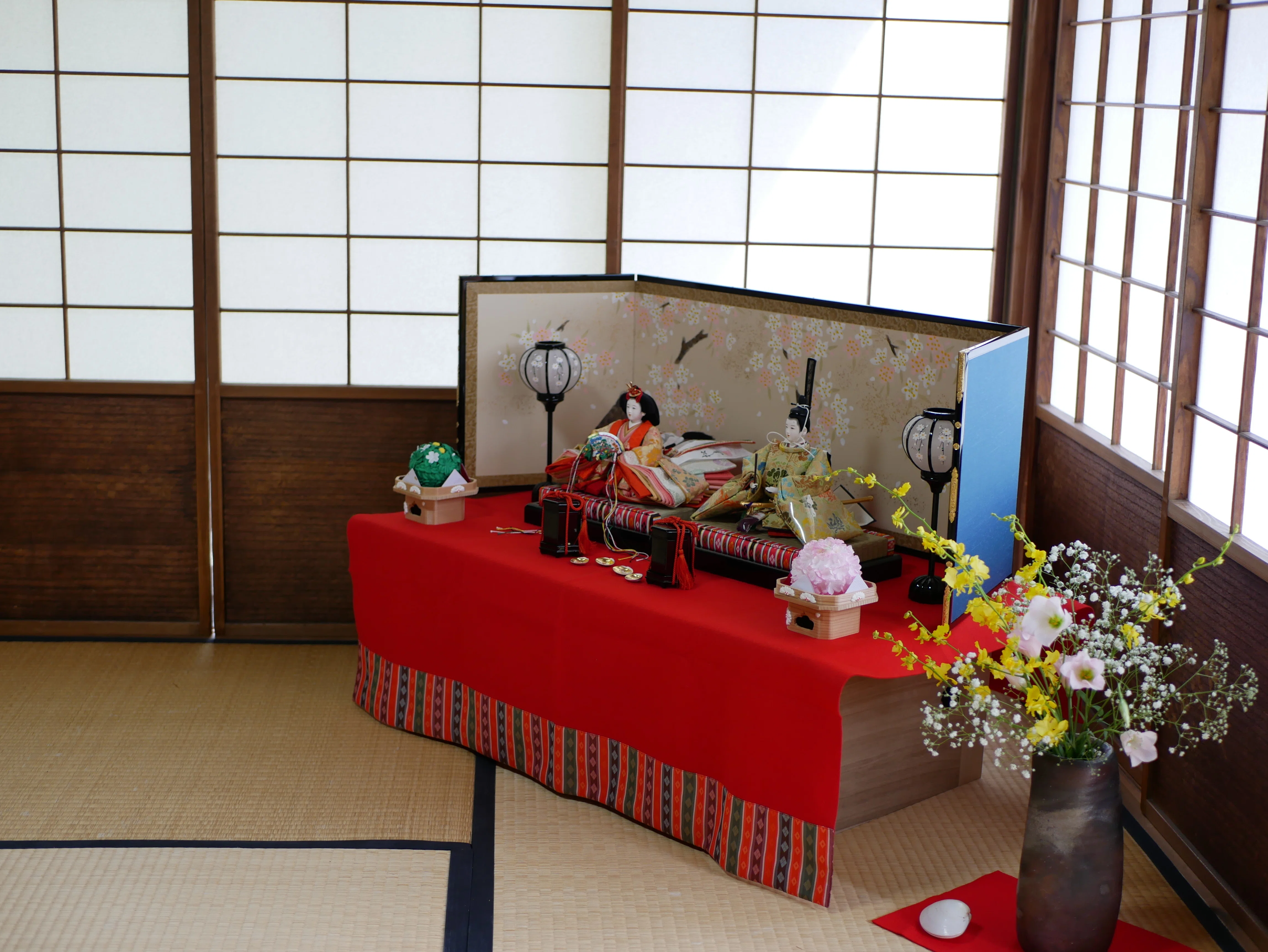 ④雛人形　七段飾り（平安御所飾、桜橘、雪洞） 日本 正規 代理 店 ④雛人形 七段飾り（平安御所飾、桜橘、雪洞