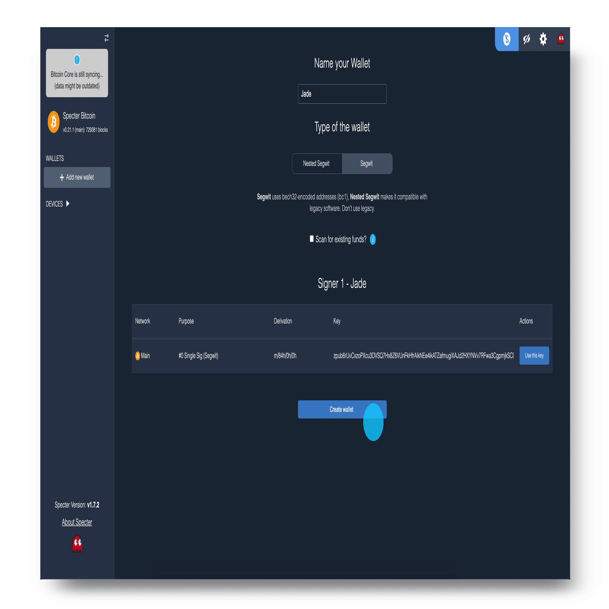 Jade を Specter で使うにはどうすればよいですか？｜Blockstream Japan