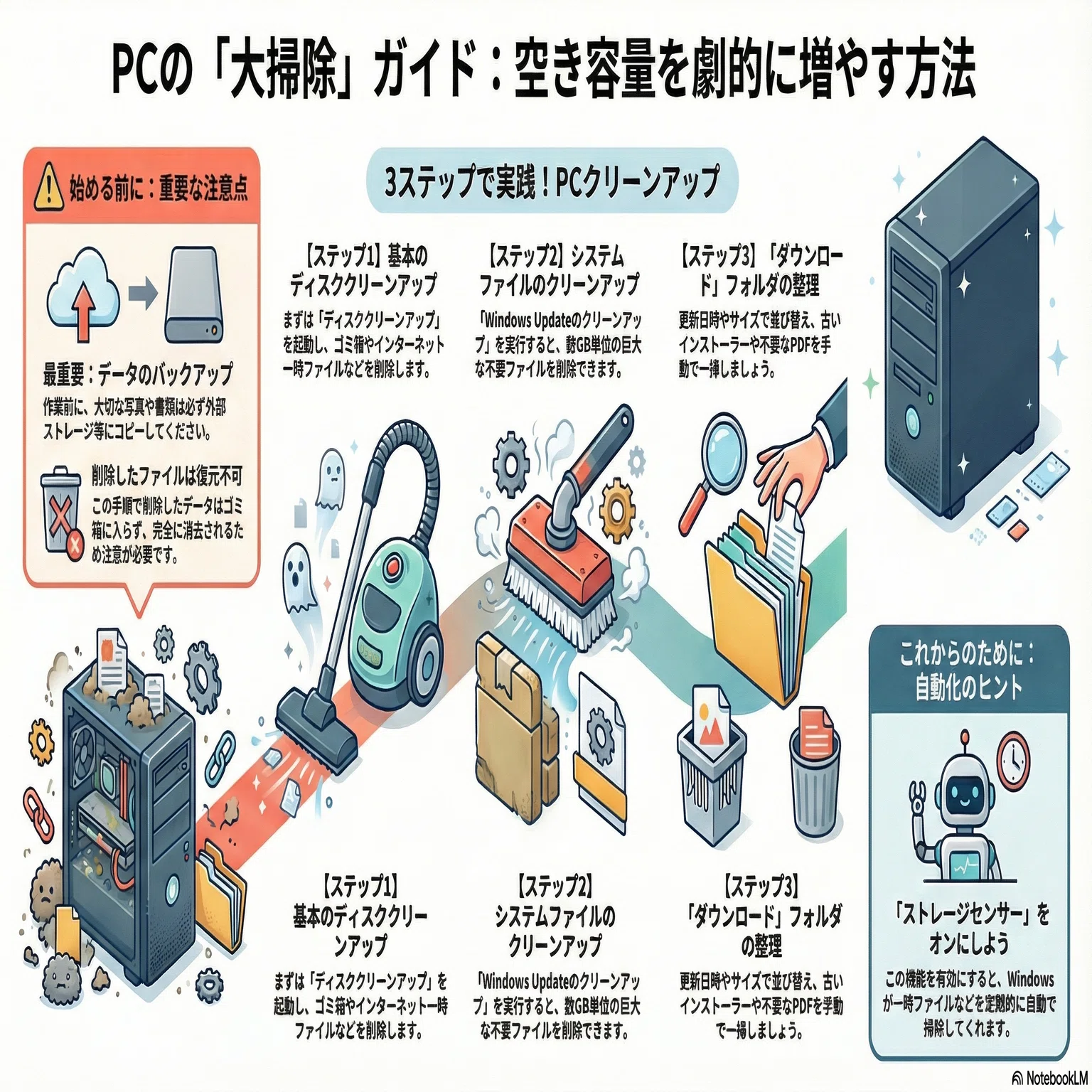 PC大掃除】1年分のデジタルゴミを削除！「ディスククリーンアップ」で 