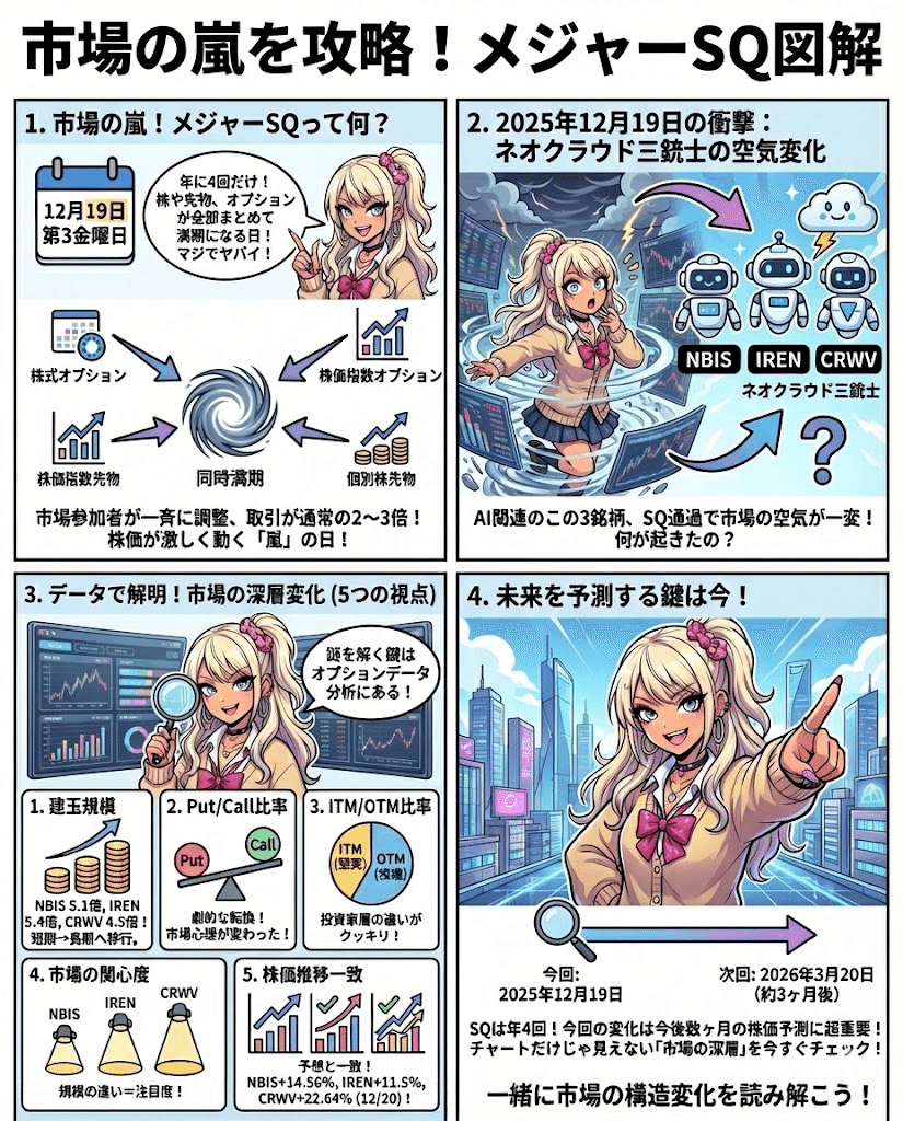 続・ネオクラウド三銃士は死んだのか？メジャーSQ通過で激変したNBIS・IREN・CRWVのオプション状況｜Koji 投資家・トレーダー