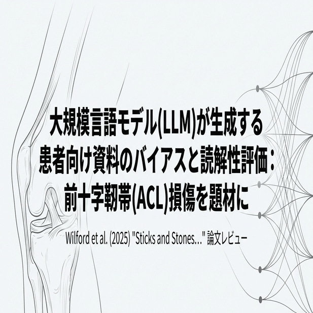最新AI×リハビリ文献レビュー】Sticks and Stones: 前十字靱帯（ACL