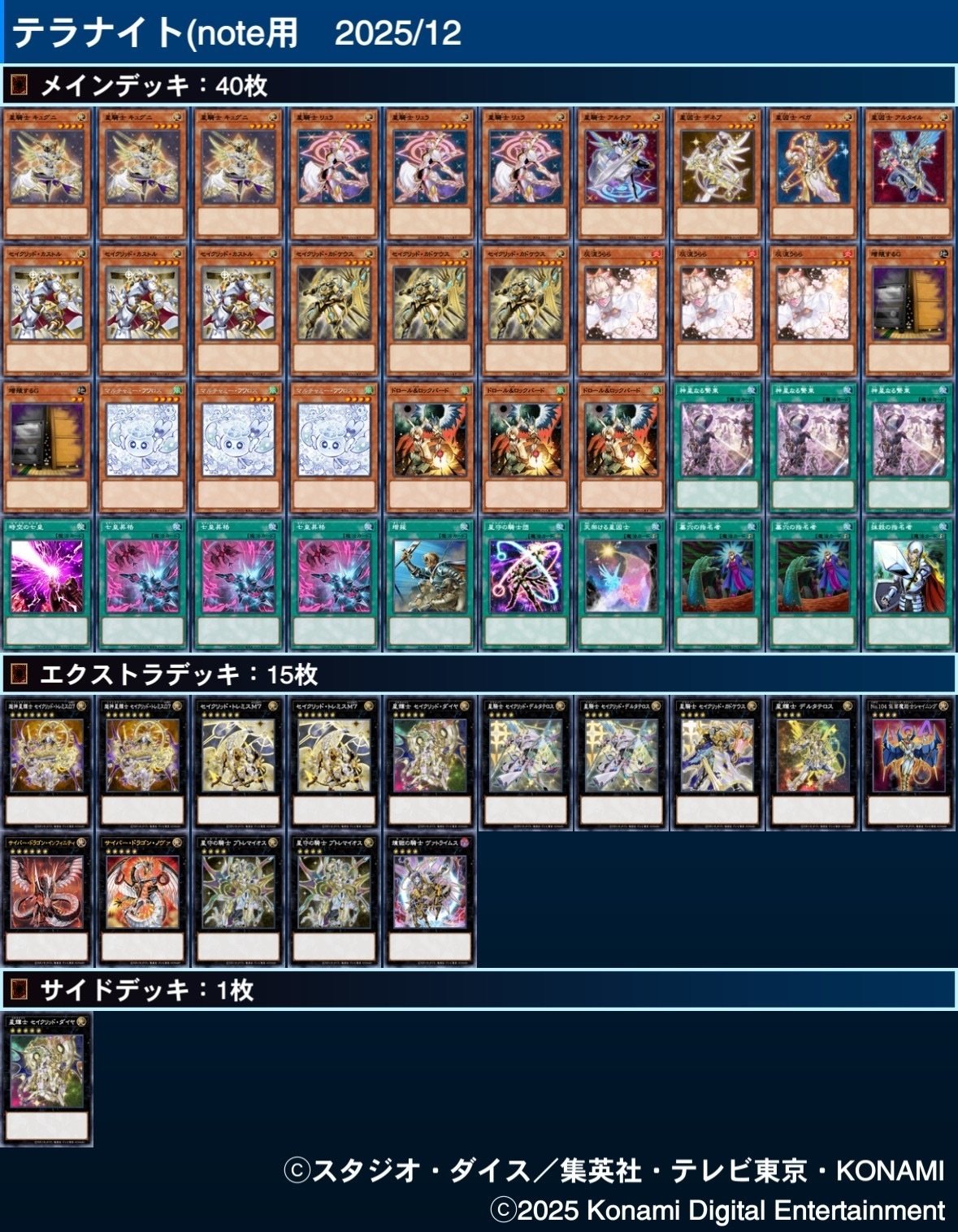 大会構築 テラナイトデッキ 神星なる繋束 キュグニ セイクリッドデルタテロス セイクリッドテラナイト】強耐性5400！ターンスキップ！（100部突破