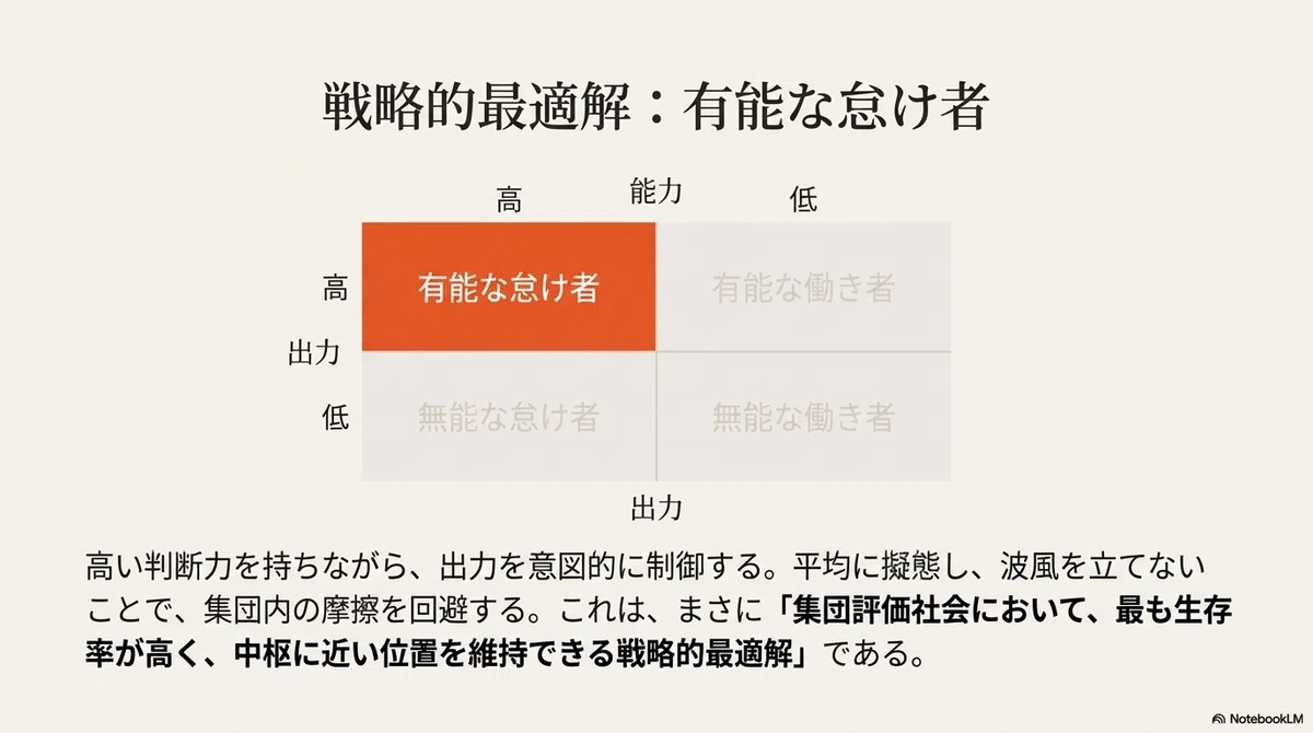 無能・有能 × 怠け者・働き者──能力と出力の運用マトリクス| ️amanomaki 構造的に読み解く