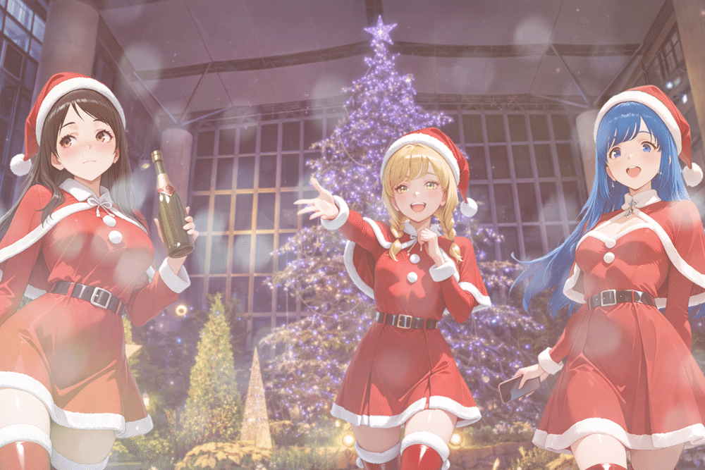 最新作品　メリークリスマス　ツリーの編 メリークリスマス【奇跡の星の植物館とAI画像生成+合成のお話】｜KUMA.