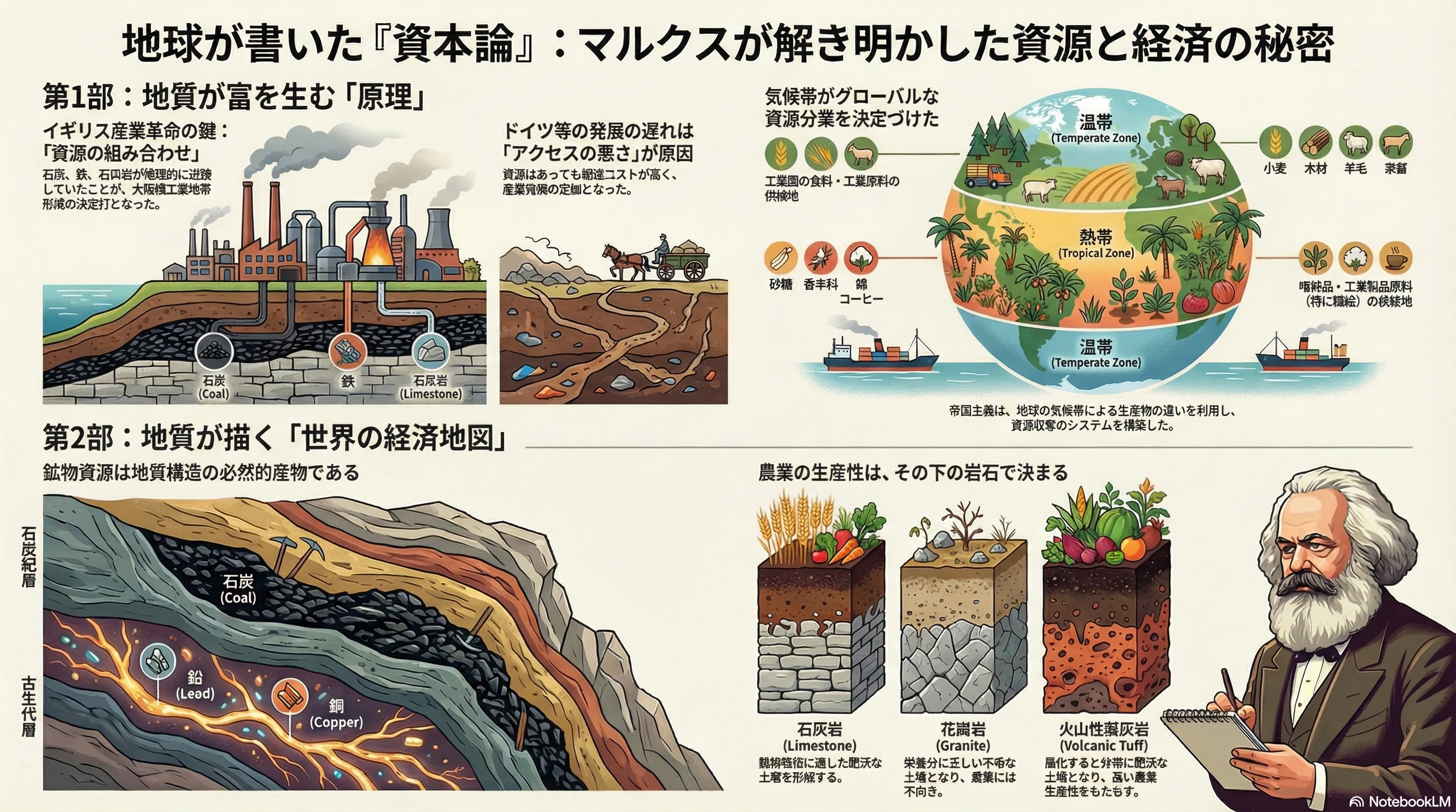 NotebookLM】カール・マルクスの地質学・農芸化学研究ノートに見る19