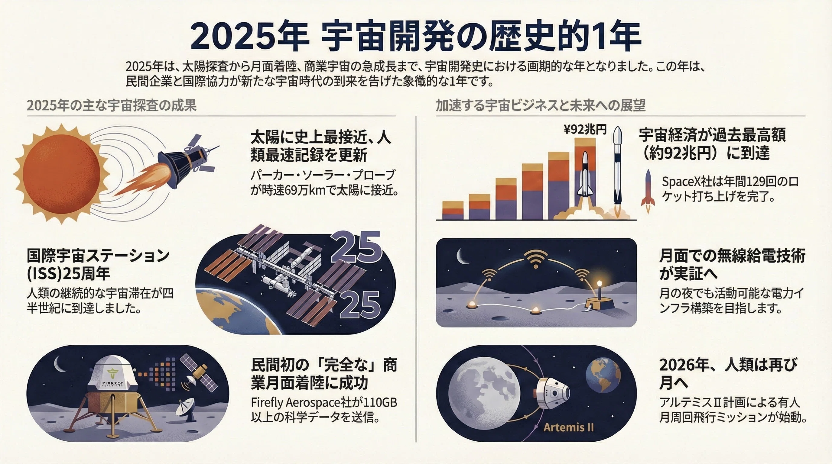 2025年、宇宙開発が刻んだ歴史的な1年――新時代の幕開けを告げる成果と