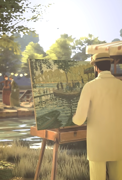 印象派風景画 川と散歩する人々D5 印象派風景画 川と散歩する人々D5 - メルカリ