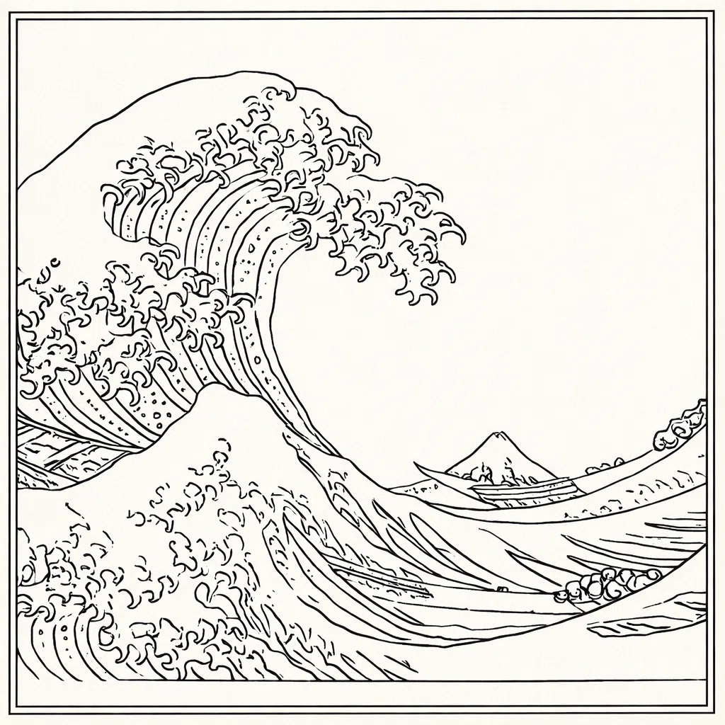 波の絵 線画 2019年作 波の絵 線画 2019年作 【公式通販】
