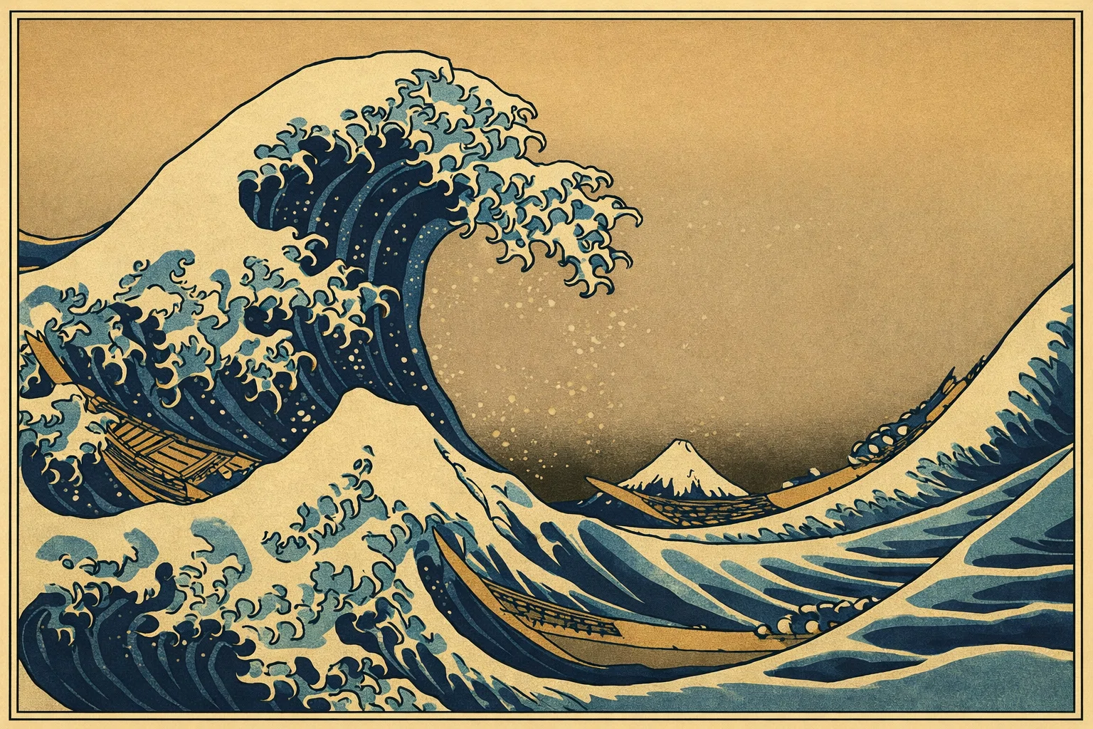 ✨ 北斎《波》の線画を塗り絵にしました｜大人が静かに楽しむ江戸