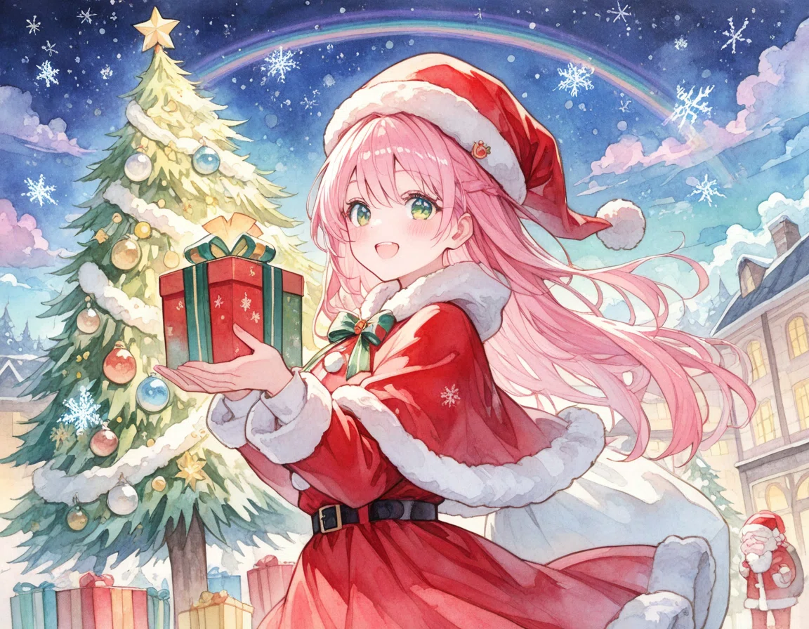 静かな夜に、クリスマス動画を作っていました【AIイラスト】｜ yuria