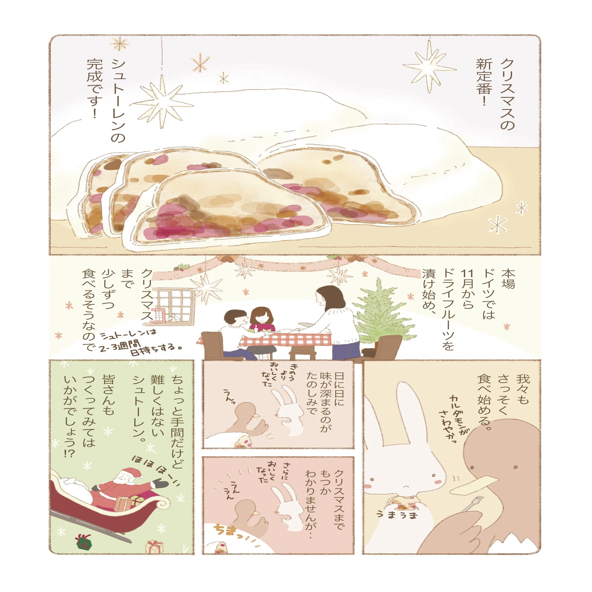 漫画】初めてのシュトーレンづくり｜usami_kamo